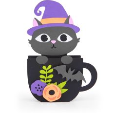 Box Card Teacup Halloween Cat