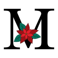 M Poinsettia Monogram