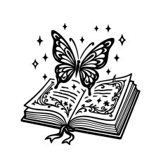 Magical Book with Butterfly Mystical Spellbook