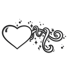 Magical heart flourish doodle