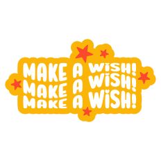 Make a Wish Retro Wavy Layered Quote