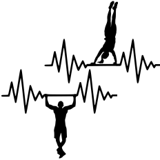 Male and Female Fitness Pulse Design Vector Art