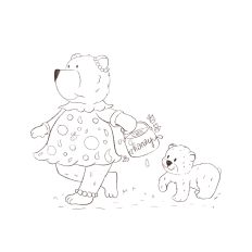 Coloring Page - Mama and baby Bear 