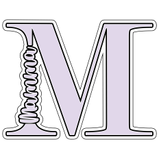 Mamma Word Art Monogram M with Script