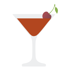 Manhattan Martini with Cherry Stem