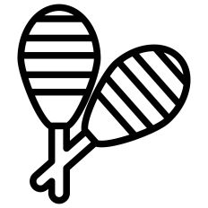 Maracas Cinco de Mayo Outline