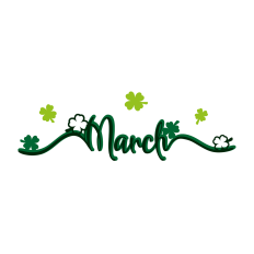 March Calligraphy with Clovers