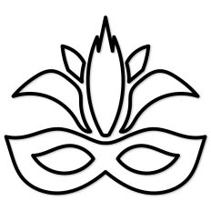 Mardi Gras Feather Mask Outline
