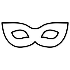 Simple Mardi Gras Mask, Outline