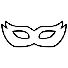 Winged Edge Mardi Gras Mask Outline