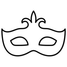Fleur de Lis Mardi Gras Mask Outline