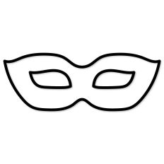 Simple Eye Mask Outline, Mardi Gras, Costume, Theater