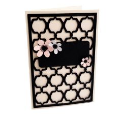 3D Greeting Card SVG – Marquise Panel with Delicate Flowers for Silhouette Studio