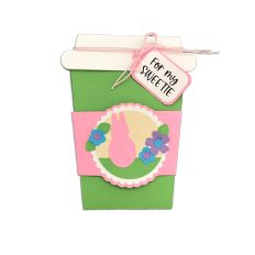 Marshmallow Bunny Mug and Sleeve A2 Gift Card Holder with Tag