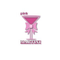 Martini Time - Pink Martini - Pink Bow Cut File