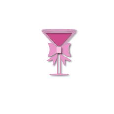 Martini Time - Elegant- Pink Drink - Bow Cocktail Glass Cut File