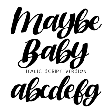BFC Maybe Baby Italic Version Bouncy Brush Script Font