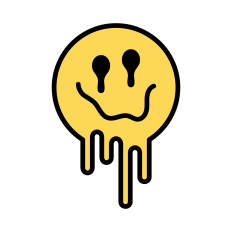 Melting Happy Face SVG | Retro SVG | Trendy SVG