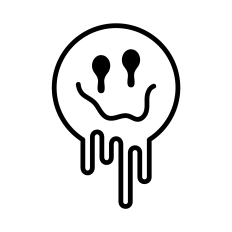 Melting Happy Face SVG | Retro SVG | Trendy SVG