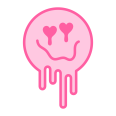 Melting Heart Eyes Happy Face | Valentine's Day SVG