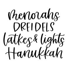 Menorahs Dreidels Latkes Lights Hanukkah