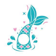Mermaid Tail Monogram SVG Cut File