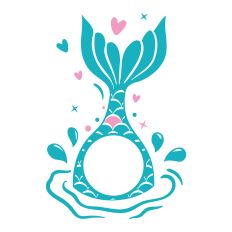 Mermaid Tail Monogram SVG Cut File