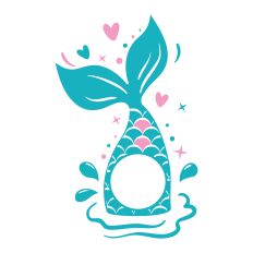 Mermaid Tail Monogram SVG Cut File