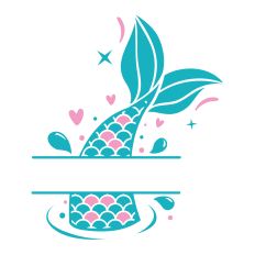 Mermaid Tail Split SVG Cut File