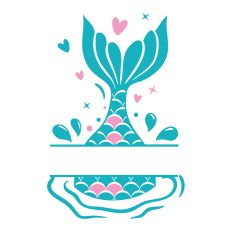Mermaid Tail Split SVG Cut File