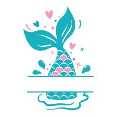 Mermaid Tail Split SVG Cut File