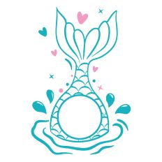 Mermaid Tail Monogram SVG Cut File
