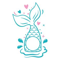 Mermaid Tail Monogram SVG Cut File