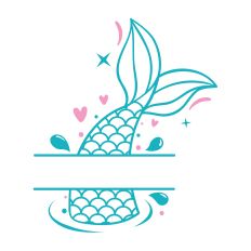 Mermaid Tail Split SVG Cut File