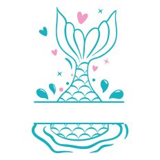 Mermaid Tail Split SVG Cut File
