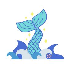Sparkly Mermaid Tail Ocean Design