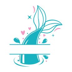 Mermaid Tail Split SVG Cut File