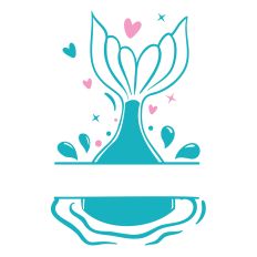 Mermaid Tail Split SVG Cut File