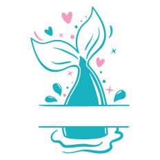 Mermaid Tail Split SVG Cut File