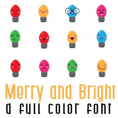 Merry and Bright Emojis Full Color Font