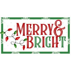 Merry and Bright Title Christmas Joy Watercolor - Print and Cut