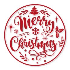 Merry Christmas Round SVG Quote