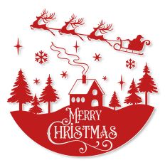Merry Christmas Round SVG Quote