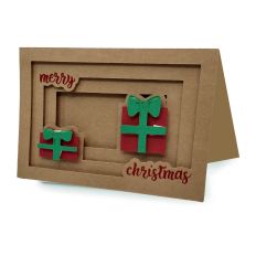 Merry Christmas 3D Shadowbox Card, Gift Boxes
