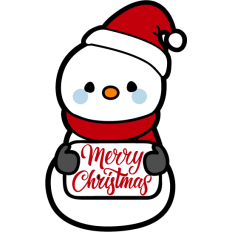 cute snowmen with merry christmas tag