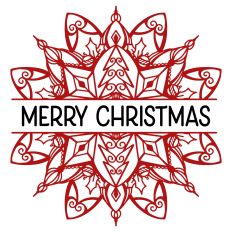Merry Christmas Mandala Split Frame for Personalization