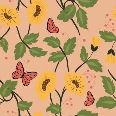 Golden Sunflower Garden with Butterflies