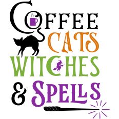Coffee Cat Witches Spells