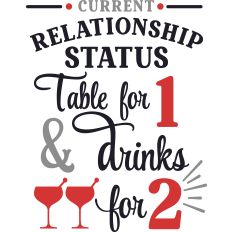 Relationship Status Table For 1 Drinks for 2