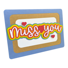 Miss You Card With Hearts - 5 x 7